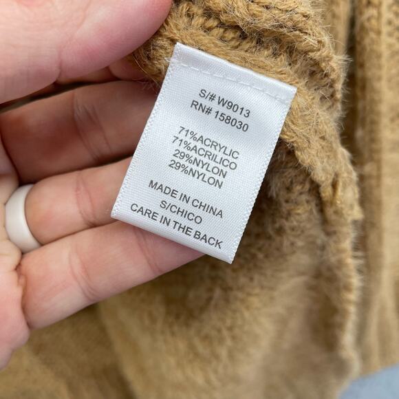 Soft Cable Knit Sweater Womens Small Oversized Tunic Fuzzy Fall Winter Warm Cozy - Picture 8 of 9